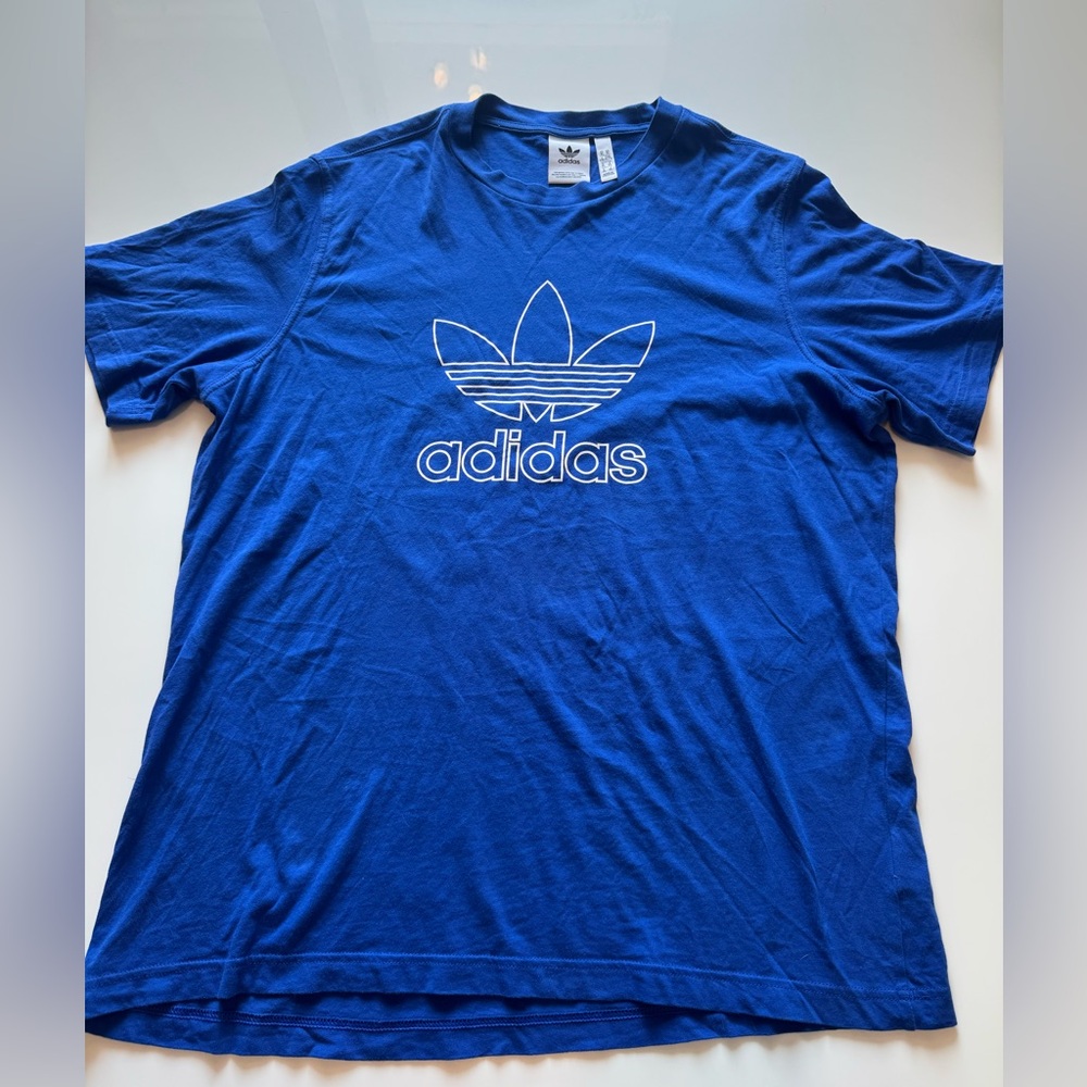 Adidas Blue Short Sleeve Tee with Trefoil Logo